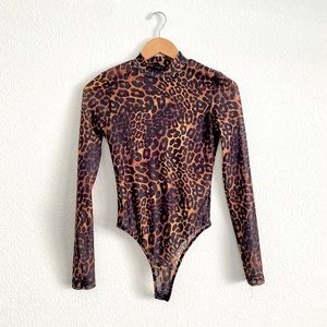 Bershka leopard mesh bodysuit